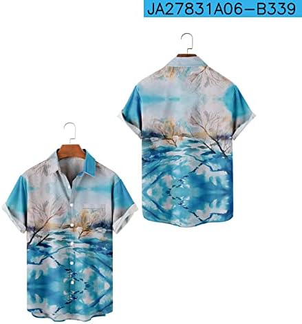 XXBR 2023 Мъжка Риза С отложным Яка и принтом Кокосовата Палма Aloha Shirt Street С Къс ръкав и копчета на