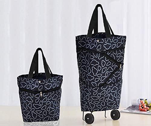 Сгъваема Чанта-тролей Сгъваема Пазарска чанта на колела Сгъваема Кошница за пазаруване за Многократна употреба Пазарски
