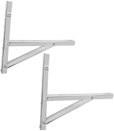 Двойка X-DREE Метални Стенни Монтажна стойка за монтиране на Стена за климатик Сребрист цвят (Coppia di staffe за кондициониране на въздуха в двойка с метал при подкрепата на