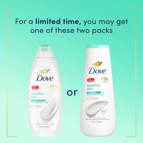 Препарат за измиване на Dove, за чувствителна кожа Хипоалергичен, не съдържа парабени, сулфати, Жестокост, Овлажняващ Почистващо средство за кожата, Ефективно Отмива