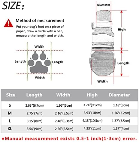 LEPSJGC, 4 бр., водоустойчив зимни обувки за домашни кучета, мини зимни обувки за домашни любимци, за защита на лапите, Топло Светоотражающая за куче със среден размер (Ц?