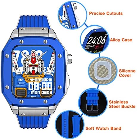 BHOLSA за Apple Watch Band Series 44 мм Мъжки часовник от сплав за Носене Каишка 45 мм 42 мм Метална Рамка Модификация