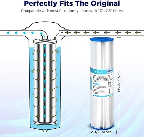 Намотанный на конец 5 Микрона и плиссированный Патрон за филтър за вода с утайка от 20 Микрона фирма Membrane Solutions, 10 x 2.5, 10 x