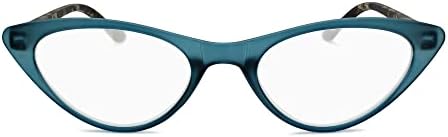 Тюркоазени ретро очила за четене с кошачьим око за жените, за да изглежда стилно с високо зрение - Удобен дамски очила