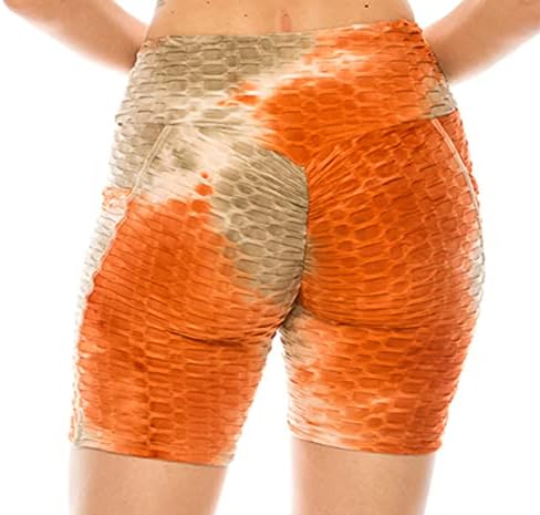 LA12ST Дамски Спортни Панталони, Бразилски Текстурирани Гамаши За задните части, къси Панталони С анти-целулитен ефект, Стягане на Бедрата С Рюшами под формата На Сот