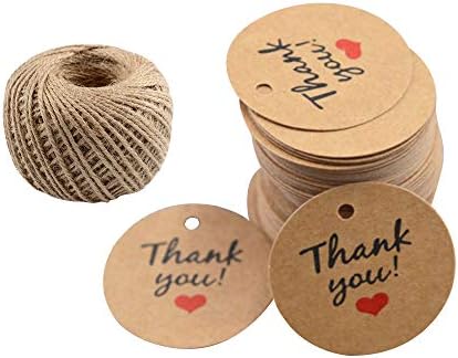 Благодаря ви Тагове GUZON, Кръгли Етикети от крафт-хартия за Сватбени Сувенири, Подаръци за Булчински душ с Натурален