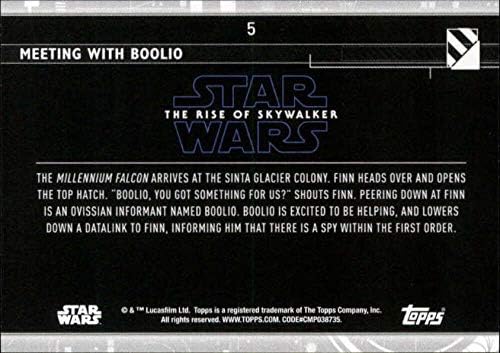 2020 Начело Star Wars The Rise of Skywalker Series 2 Blue 5 Среща с търговска карта Boolio
