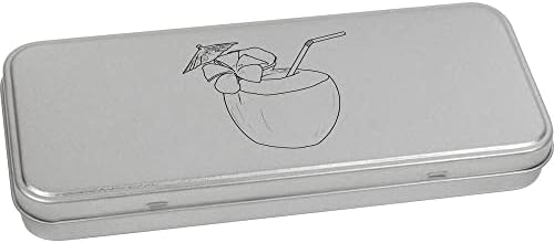 Метална Лидице кутия за канцеларски материали Azeeda Тропически кокос напитка loops /Кутия за съхранение