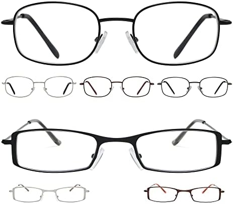 Очила за четене GUD 7 Двойки Леки Класически Правоъгълни Ридеров за Мъже и Жени +1,75