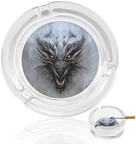 Дракон в Сивия Камък Кръгли Стъклени Пепелници Титуляр за Портсигара Скъпа Пепелник За Пушачи
