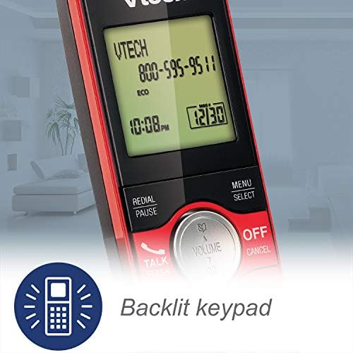 Безжичен телефон VTech CS6919-16 DECT 6.0 с id на обаждащия се - Червен