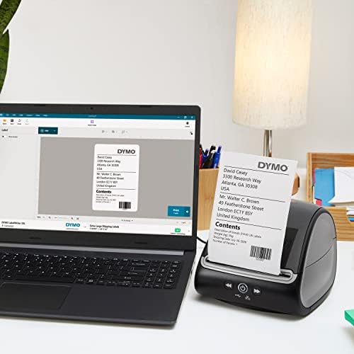 Принтер за етикети DYMO LabelWriter 5XL с автоматично откриване на етикети отпечатва етикети сверхширокого формат