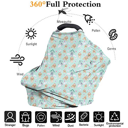 JEOCODY Дейзи печат мек кърменето шал дишащи и детски колички Количка чанта за носене еластичен калъф от прах
