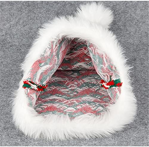Коледна шапка GANFANREN за Малки Възрастни, Плюшен Шапка на Дядо Коледа за украса на Коледното парти (Цвят: A, Размер: 45 * 32 см)
