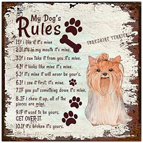Забавна Метални Табели с Надпис Правила на кучето ми, Новост, аксесоари за Врати Закачалка за домашни кучета с