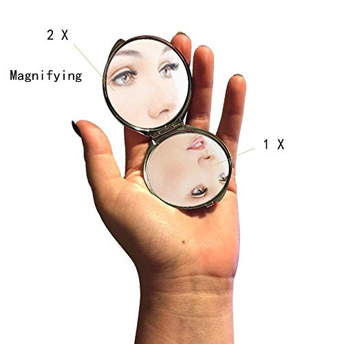 Огледало, Компактно огледало, тема дизайн на Джоба огледала във формата на риба, джобно огледало с увеличение 1 X 2X