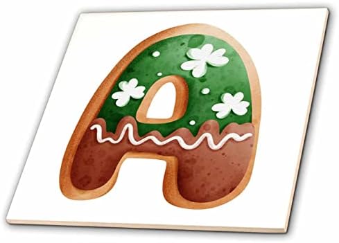 3dRose Хубава снимка на Деня на Свети Патрик с монограм бисквитки, основни A -плочки (ct-375877-6)