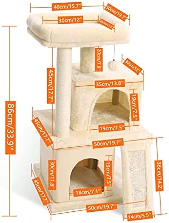 WZHSDKL Modern Cats Кула за котки на дървото с Вързана сизалем когтеточками, Просторен апартамент и Голямо Насестом за малки