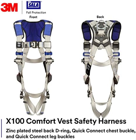 Колан DBI-Sala ExoFit X100 Comfort Vest за защита от падане, OSHA, ANSI, Общо предназначение, 1 D-Образен пръстен,