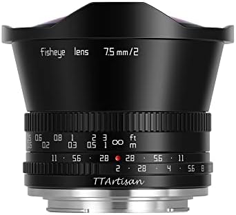 Обектив TTArtisan 7,5 мм F2.0 Рибешко око с ъгъл на видимост от 180 °, съвместим с камери Fujifilm X-Mount, като X-A1, X-A2,
