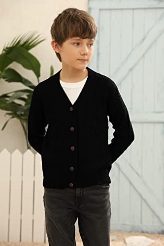 Жилетка за момчета, Вязаный Пуловер с V-образно деколте, Мила Есен Училищни униформи копчета за момичета на възраст 5-14 години