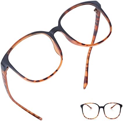 ILLAOI Blue Light Blocking Glasses Oversize Точки в Леопардовой рамки за четене през компютър, за Жени и мъже, които Предпазват от напрежение в очите и отблясъци Очила за телефон | тв | и