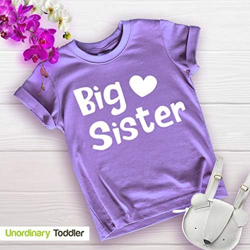 Тениска за Старши Сестри За Малки Момиченца, Обявени Облекло, Реклама За Малки Момичета, Тениска със Сърце