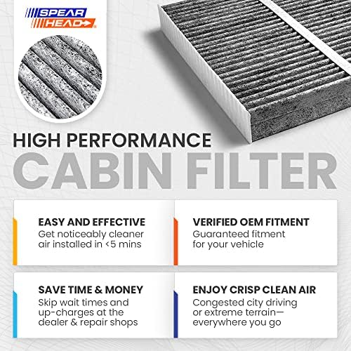 На кабинковия филтър Spearhead Odor Defense Breathe Easy, подходящ както OEM, срока на услугата до 25% по-дълго с активен въглен (BE-160)