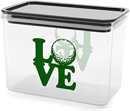 Пластмасова кутия за съхранение Love Golf, контейнери за съхранение на храна с капаци, банка за ориз, херметично затворен кофа