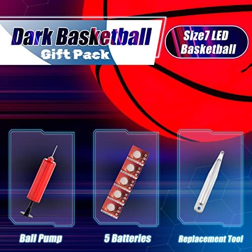 Светещи в Тъмното Баскетболен лампа LED Баскетболен Официален Размер на Нажежен Нощен Баскетбол с 2 led Батерии 11 бр. 1