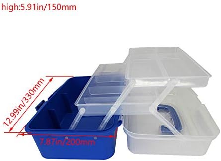 Auniwaig Кутия за инструменти ABS Кутия за инструменти с чекмедже и Органайзерами Включва Подвижни Слоеве