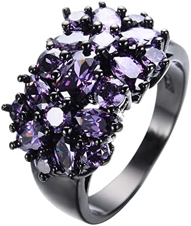 2023 Нов елегантен лилав уникален дизайн, реколта коледни годежни пръстени за жени, модни бижута, мъжки бижута
