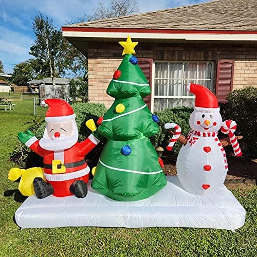 Надуваема Коледна Елха, Дядо Коледа и Украса под формата на Снежен човек със Светлина за Коледно парти, На закрито,