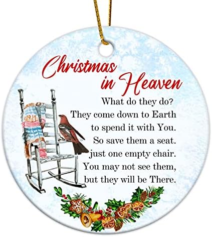 3-Инчов Коледна Украса на Небето, Подарък за Спомен - Скръб в Паметта, Кръгли Коледна Украса за Деца, Момчета, Момичета, Висящи Украшения за елхи, Украса за Коледното ?