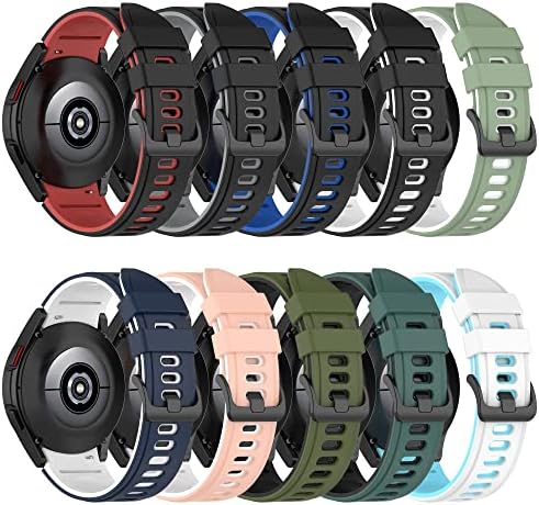 GANYUU 20 мм, Без пропуски Официален каишка за смарт часа на Samsung Galaxy Watch 4 Classic 46 42 мм/Watch4 44 40 мм Силиконови въжета за гривни (Цвят: Color G размер: Classic 46 мм)