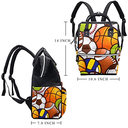 Раница-Чанта за памперси LORVIES Футбола за Баскетбол, Мултифункционален Пътен Раница с Голям Капацитет