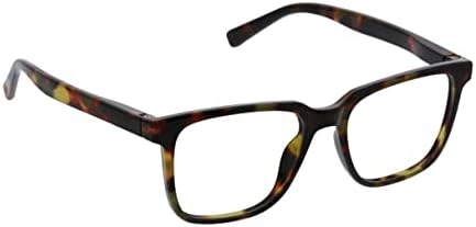 Очила за четене Peepers by peeperpecs Трек Square със синьо Светозащитным покритие, Черепаховая дограма, 21,5 + 0