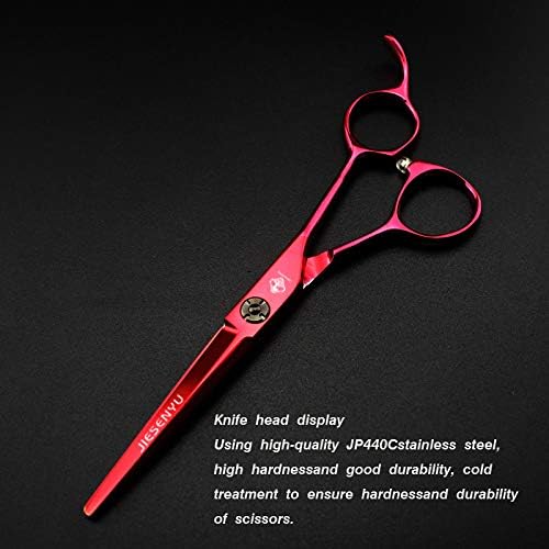 JIESENYU висококачествени Професионални Фризьорски салон 6-инчов Фризьорски ножици От стомана 440C Hair Salon червено (Ножици за рязане)
