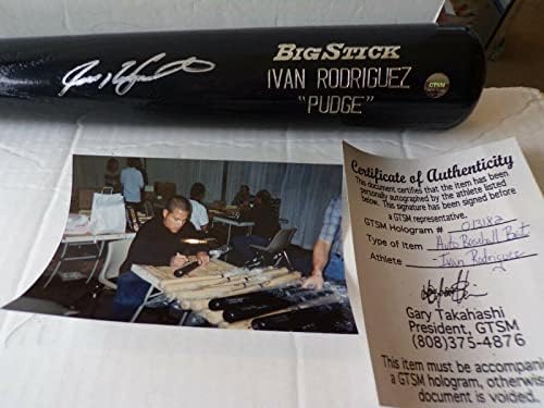 Рейнджърс Тайгърс Марлинс Иван Родригес Подписа Автобат, сертифициран Gtsm pudge - прилепи MLB с автограф