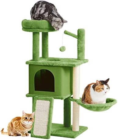 TSCOMON 36,6 Мулти-Котешка кула на Кошачьем дърво за котки в затворени помещения, Плюшено място за спане с Кошачьими на етажната