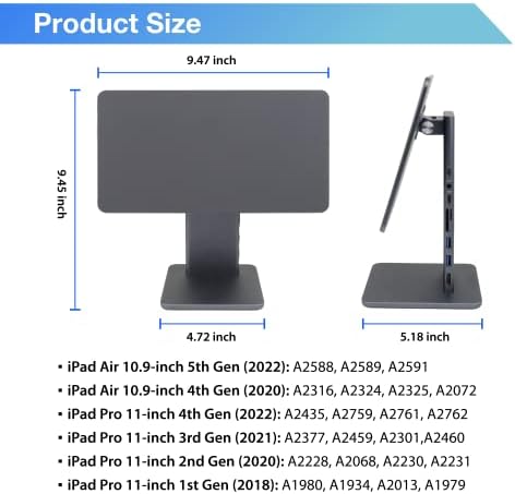 Докинг станция Expert Connect Magnetic iPad Stand Хъб за iPad Air 10,9 инча (2020-2022), iPad Pro 11 инча (2018-2022)