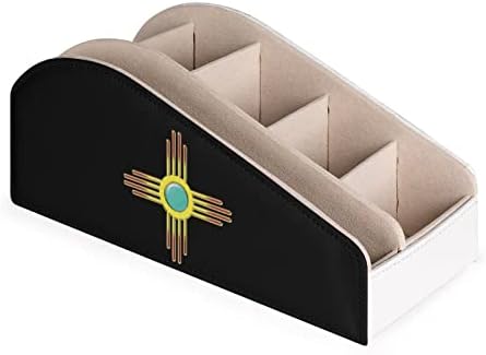 Kostadin Sun Pueblo-Лого, Ню Мексико, на Притежателя на Дистанционното Управление с 6 Отделения, Настолен Органайзер от Изкуствена Кожа, Кутия за Съхранение за вашия Домашен