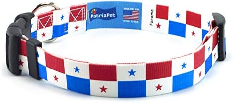 Панамския нашийник за кучета | Флаг Панама | Быстросъемная обтегач | Произведено в Ню Джърси, САЩ | за средни
