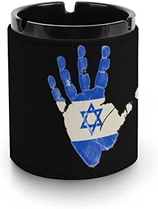 Пепелник от Дланта на Кожата с Израелски Флаг, Модни Пепелници за Пури, Декори Домашен Офис