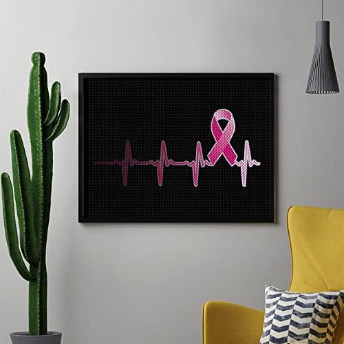 Розовата Лента Рак На Гърдата Сърцебиене Диамантена Живопис Комплекти 5D направи си САМ Пълна Тренировка Планински