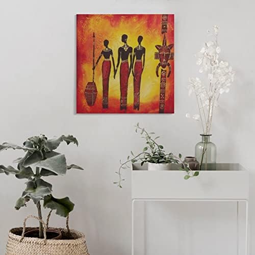 Абстрактна Черна Женска Картината Произведение на Изкуството Африканска Ретро Снимка на Плакат Украса Платно Картина Стенен