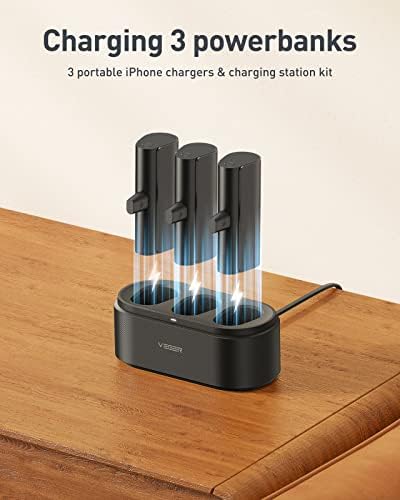 VEGER 3 Бр. Малки Преносими Зарядни за iPhone (Бързо зареждане на 20 W) Комплекти Зарядни станции, Обща Докинг станция