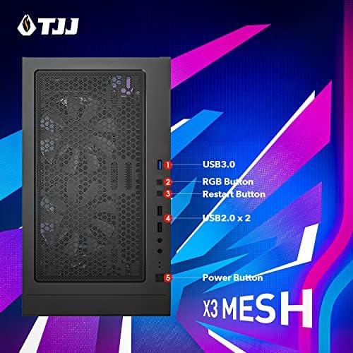 Настолен компютър TJJ X3 Mesh Gaming PC - Intel Core i3-12100F (Beat i7-8700), NVIDIA GTX 1660 Super 6 GB,