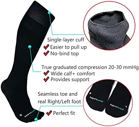 Компресия чорапи HOYISOX голям размер на 20-30 мм hg.календар. за мъже и жени, Много Широки в областта на Прасците,