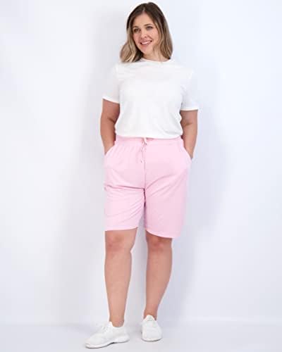Real Essentials 4 опаковки: Дамски спортни къси панталони-бермуди 7 инча с висока талия за джогинг суха кацане (на разположение в големи размери)